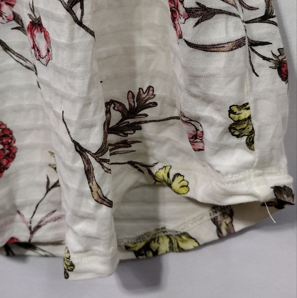 Lauren Ralph Lauren Floral Babydoll Top Women's L Cream Red Cottagecore Peasant - Picture 4 of 8